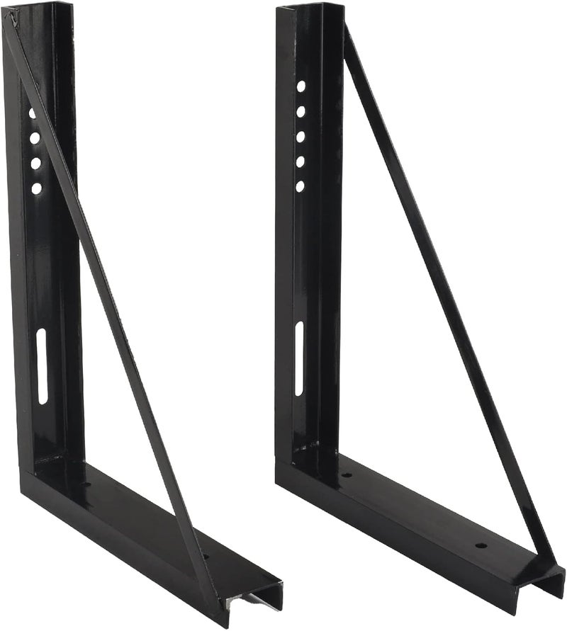 GESEXI 18’’x24’’ Bolted Steel Mounting Brackets for Trailer Tool Box, Set of 2 - Black - Image 1